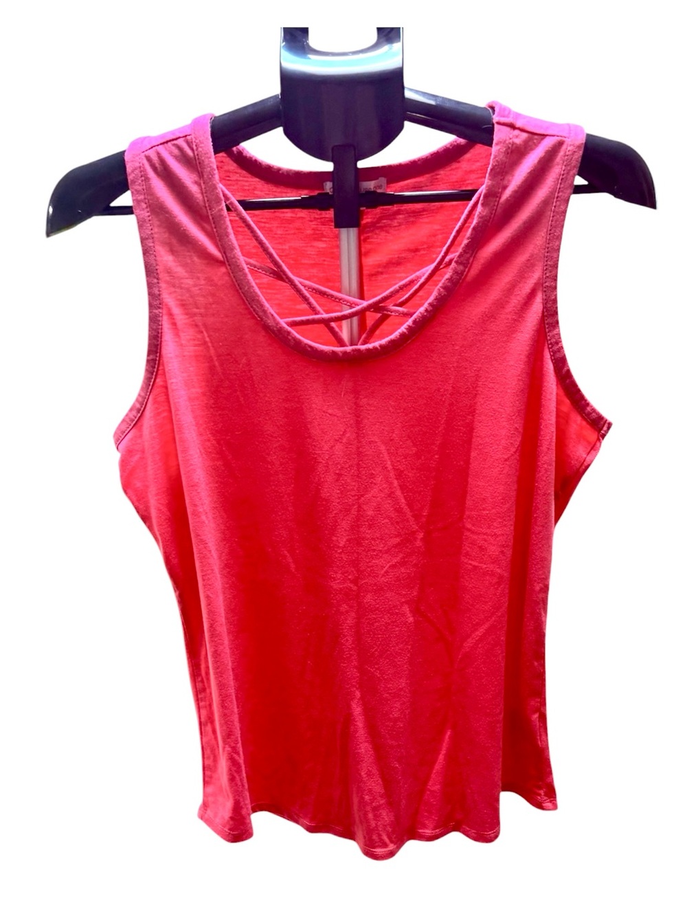 Crisscross Back Tank Top in Vibrant Pink